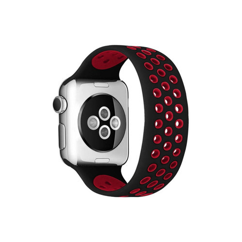 Watch 42mm Ayarlı Delikli Kordon - Siyah-kırmızı