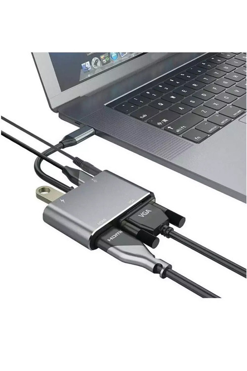 Type-C Den 4K Hdmı Vga Görüntü Aktarma Akıllı Cihaz Bilgisayar Ayarlı Adaptör Port
