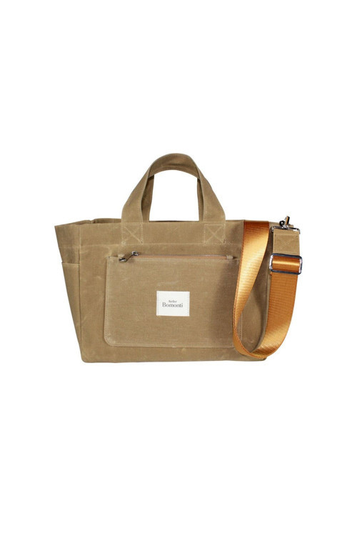 Hishi Tote Bag Camel Mumlu Kanvas Çanta