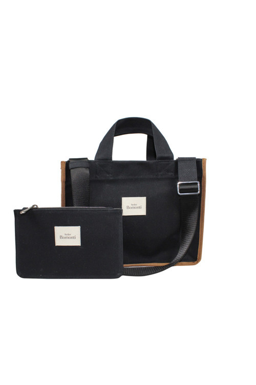 Hishi Rj Tote Bag Black Mumlu Kanvas Çanta