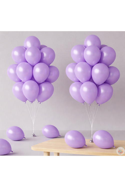 Metalik Lavanta Balon 20 Adet 11" 28Cm Parti Ve Doğum Günü Balonu