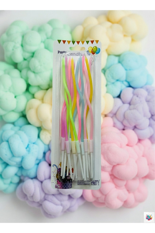 Dalgalı Mum Makaron 12'Li Paket 16 Cm