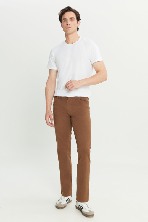 Straight Fit Düz Kesim Normal Bel Açık Kahverengi Esnek Texas Authentic Wrangler