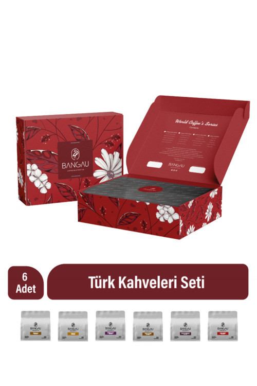 Türk Kahveleri Seti - Aşkın Işıltısı Tasarım Kutulu (6Adetx100gr)