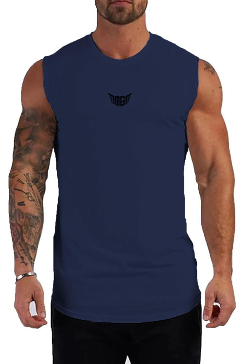 Erkek Nem Emici Hızlı Kuruma Atletik Teknik Performans Sporcu Sıfır Kol T-shirt