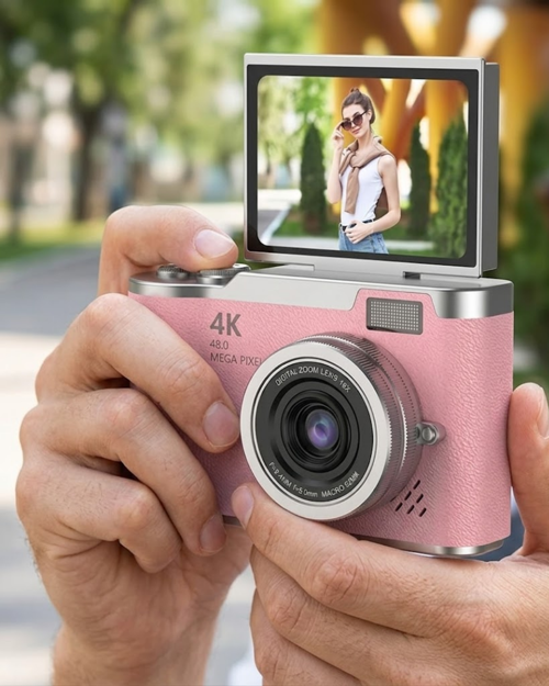 tekno 48 MP Dijital Kamera Flip Ekran 18x Zoom Vlog Selfie Kamera 2026