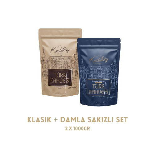 Klasik + Damla Sakızlı Türk Kahvesi Set (2 x 1000GR)