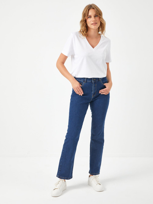 Minimalist Yüksek Bel Kadın Jean Pantolon - Günlük Şıklık