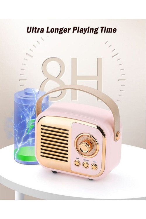 Nostaljik Retro Radio Parlak Kaplama Bluetooth Bağlantılı Hoparlör