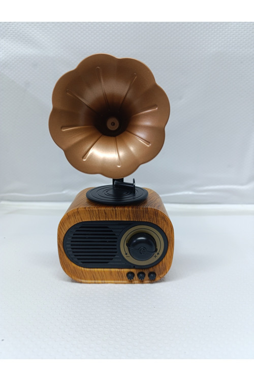 Fvwa As70 Nostaljik Mini Gramafon Görünümlü Radyo Usb Aux Bluetooth Radyo Yüksek Ses Kalitesi