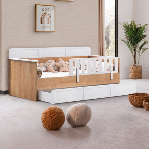 Yavrulu Karyola, Mira Yavrulu Montessori Karyola + 1 Adet Comfort Yatak Gri-90 x 190