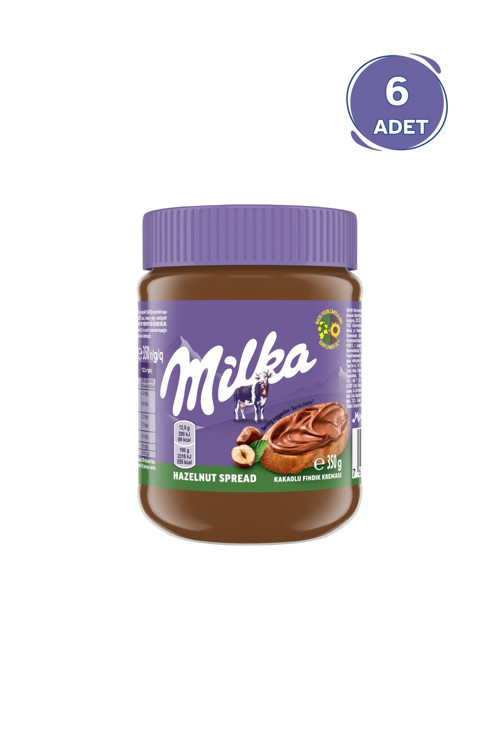Milka Spread Hazelnut Sürülebilir Çikolata Kakaolu Fındık Ezmesi 350 gr - 6 Adet