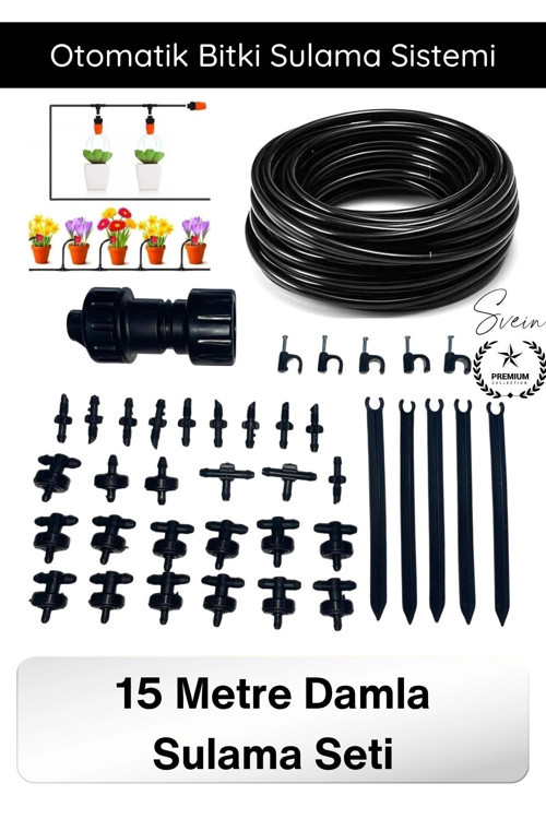 #Sulama 15 Metre Damla Sulama Seti Otomatik Bitki Sulama Sistemi Bahçe ve Balkon İçin Su Tasarruflu