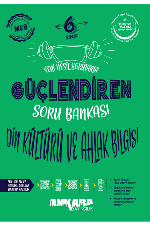 Kitabın Başkenti Ankara 2025-2026 Müfredat Ankara Yayıncılık 6. Sınıf Din Kültürü ve Ahlak Bilgisi Güçlendiren Soru Bankası