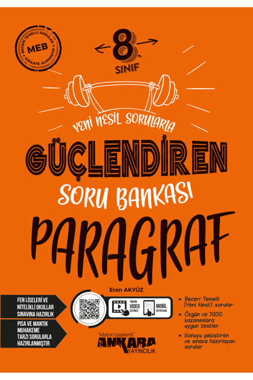 Ankara Yayıncılık Ankara 8. Sınıf Lgs Güçlendiren Paragraf Soru Bankası (2025-2026)