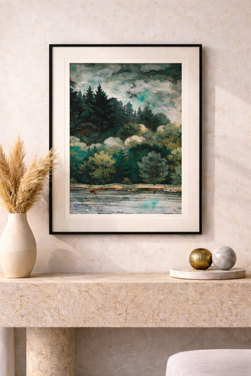 La Foret Orman Tablo 30x40 40x50 50x70 Dekoratif Duvar Tablosu Çerçeveli Modern Sanat