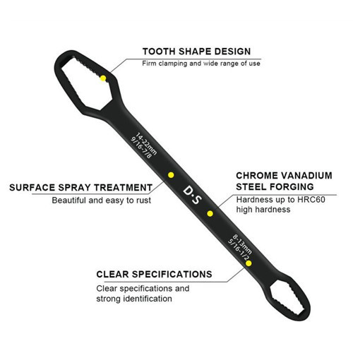 Universal Anahtarı Çift kafalı Çok Fonksiyonlu 6-22mm