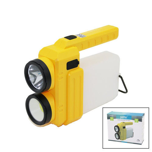 3İN 13W+COB LED+360°SMDEL FENERİ USB ŞARJ POWERBANK 1500LM IŞIK AYARI GÜN IŞIK - BEYAZ METAL ASKI+B4