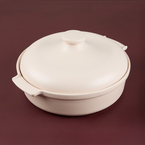 Elissa Kapaklı Karnıyarık Fırın Kabı Mat Beyaz 29 cm