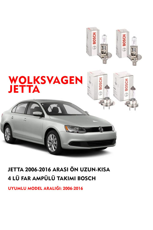 Jetta 2010 Model Arası Ön Uzun-Kısa 4 Lü Far Ampülü Takımı
