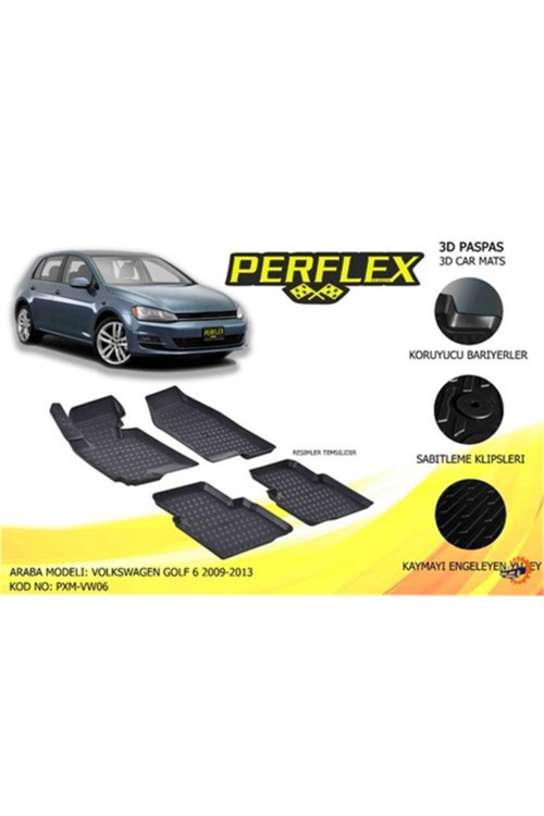 Paspas 3D X-Mat Havuzlu Volkswagen Golf V (03-09) (Siyah) Uyumlu