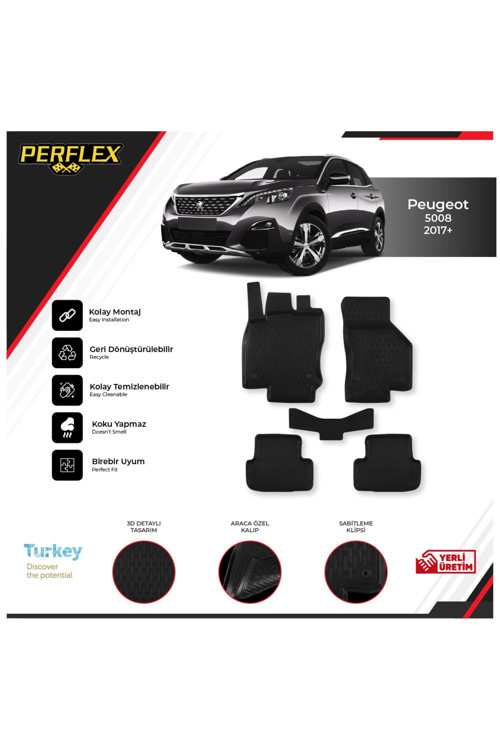 Peugeot 5008 2017+ 3D Havuzlu Paspas