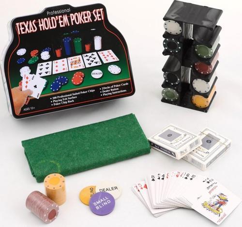 200 Chip Ve 2 Adet İskambil Kağıt Setine Sahip Poker Oyunu 6Aly705