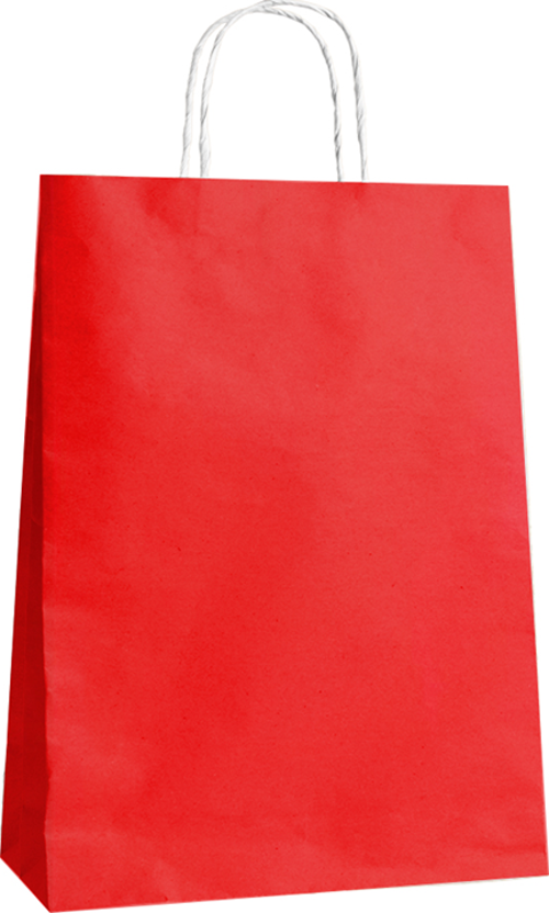 25x12x31 Büküm Saplı Poşet -Kırmızı-