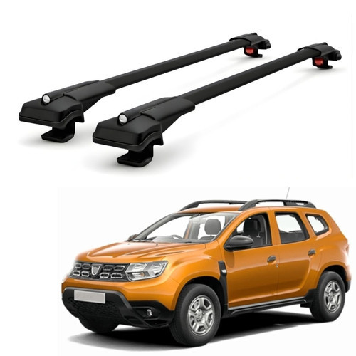 Dacia Duster 2018–2023 için Ara Atkı Tavan Barı , Araca Özel , Kilitlenebilir Araç Üstü Ekipman Taşıma Barı (2 Adet)