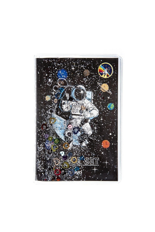 Simli Ve Sulu Kapaklı Renkli Sayfalı Desenli Mini Defter