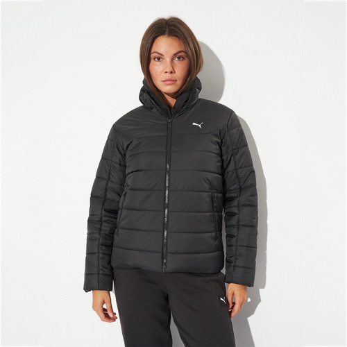 Essentials Padded Kadın Siyah Kapüşonlu Mont