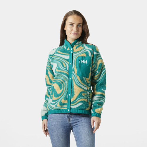 Polar Imperial Printed Pile Snap Kadın Dik yaka Ceket