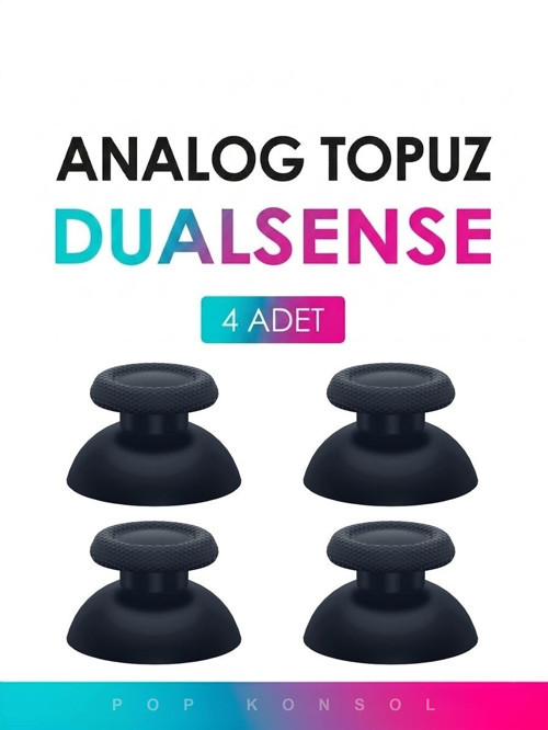 PS5 Dualsense İçin 4 Adet Analog Başlık PS5 Topuz Siyah Kol Tamir Yedek Parça