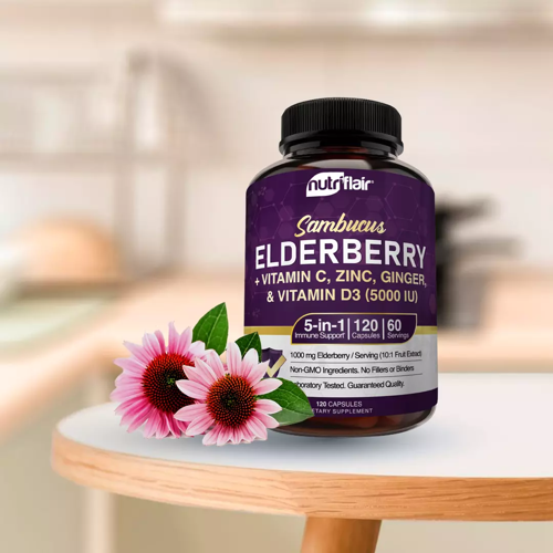 ELDERBERRY WITH VITAMIN C ZINC & VITAMIN D3 120 CAPS