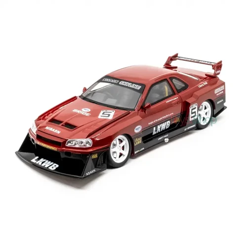 Nissan Skyline GT-R R34 Liberty Walk Kırmızı- 1901-411A 1:24 Model Araba