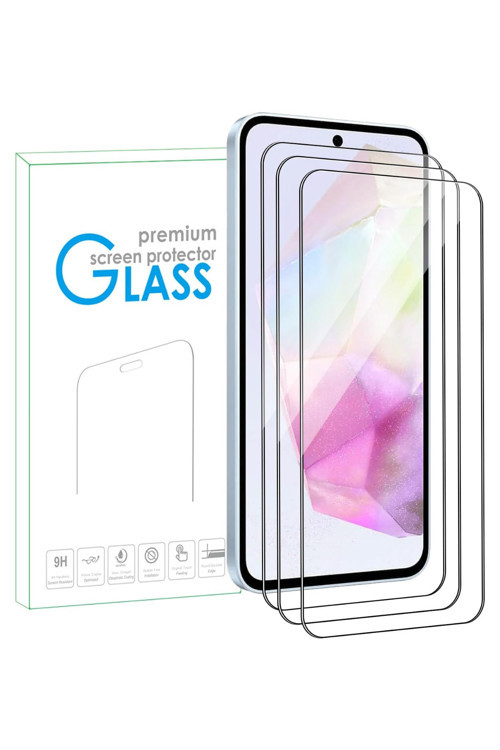 3 Adet Samsung Galaxy A06 Uyumlu Ekran Koruyucu Kırılmaz Cam 9H Temperli Cam 3 Adet