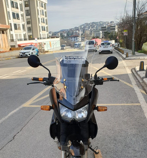 Kawasaki KLE 500 Ön Cam 2005-2008 Model 58cm Şeffaf Renkli 4mm UZUN