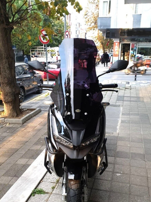Barossa ADV 125 Ön Cam 2025-2026 Model 65cm Siyah Renkli 4mm ORTA BOYLU