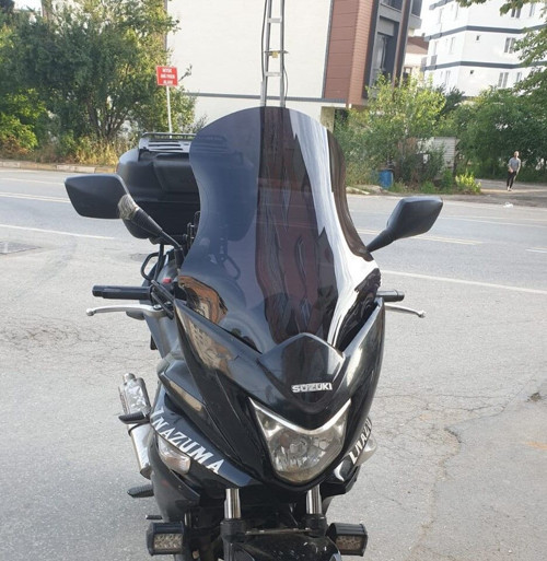 Suzuki İnazuma GW 250F Ön Cam 2012-2017 Model 50cm Siyah Renkli 4mm