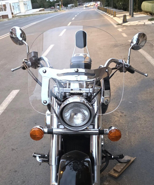 Honda Shadow 750 Ön Cam 1999-2010 Model 45cm Şeffaf Renkli 4mm APARATSIZ