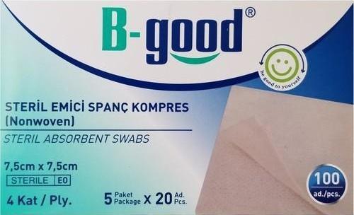 Steril Emici Spanç Kompres 7.5 Cm X 7.5 Cm 100'Lü