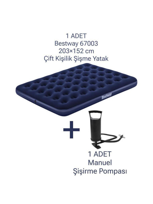 67003 203X152 Çift Kişilik Şişme Yatak POMPALI