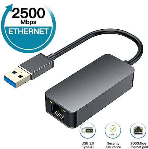Büro Ev Ofis Cihazları için USB3.2 2.5G Ethernet Trend Çevirici