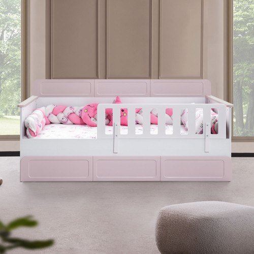 Yavrulu Karyola, Mira Yavrulu Montessori Karyola Pembe-90 x 190