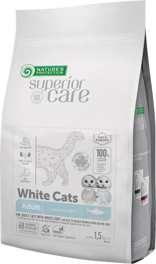 Superior Care Beyaz Tüylü Kediler Için Tahılsız Ringa Balıklı Kedi Maması 1,5 Kg