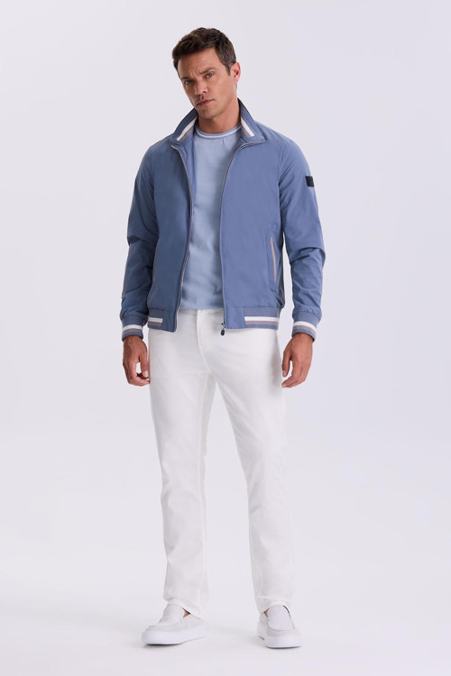 Mavi Comfort Fit Dik Yaka Rahat Kesim Mevsimlik Mont