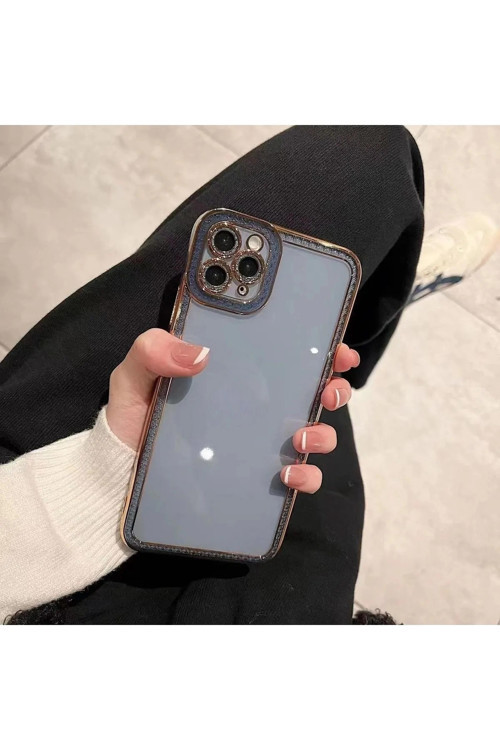 Iphone 13 Pro Ile Uyumlu Kamera Korumalı Kenarları Yaldızlı Rio Kapak/kılıf