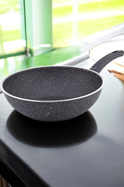 Cantef Yanmaz Yapışmaz 28 Cm Bakalit Kulplu Wok Tava