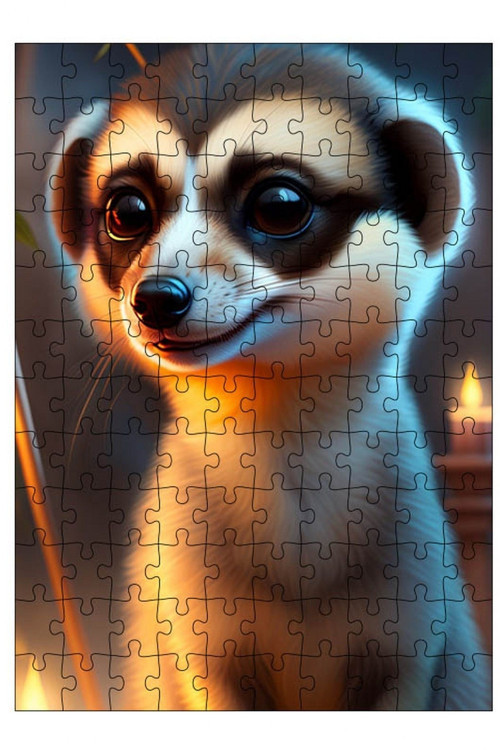 Ahşap Mdf Puzzle Yapboz Sevimli Rakun 120 Parça 25*35 cm