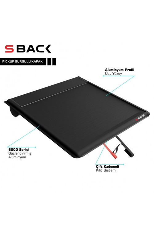 S-dizayn Ford Ranger 2012-2022 S-back Siyah Sürgülü Kapak
